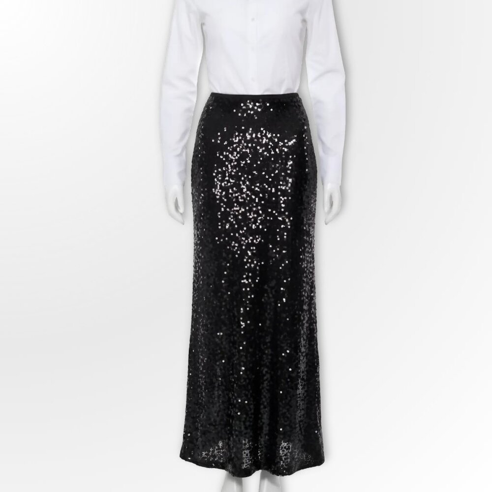 Boston Proper Black Sequin Maxi Dress NWT Size 0